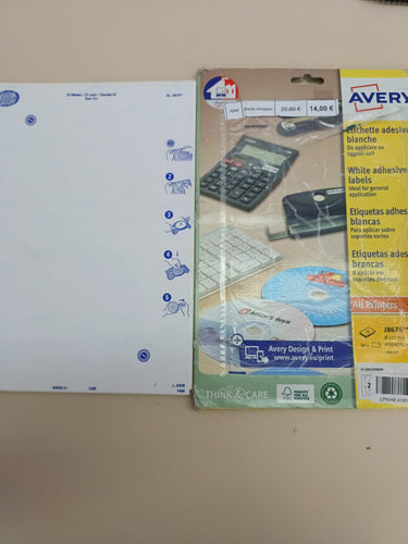 Etiquetas adhesivas CD inkjet 50 ud Avery J8676-25